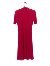 Load image into Gallery viewer, Vintage 90s Red and Black Buttondown Cinched Waist Midi Dress