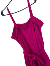 Load image into Gallery viewer, Vintage 70s Magenta Terrycloth Tie Dress