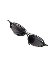 Load image into Gallery viewer, Vintage Y2K Black Futuristic Style Cat Eye Sunglasses Matrix Rave 2000s