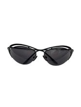 Load image into Gallery viewer, Vintage Y2K Black Futuristic Style Cat Eye Sunglasses Matrix Rave 2000s