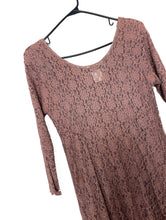 Load image into Gallery viewer, Vintage 90s Mauve Lace Double Layer Maxi Dress