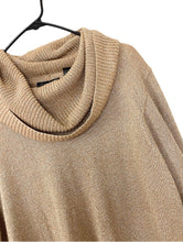 Load image into Gallery viewer, Vintage Metallic Gold Cowl Neck Sweater Dress