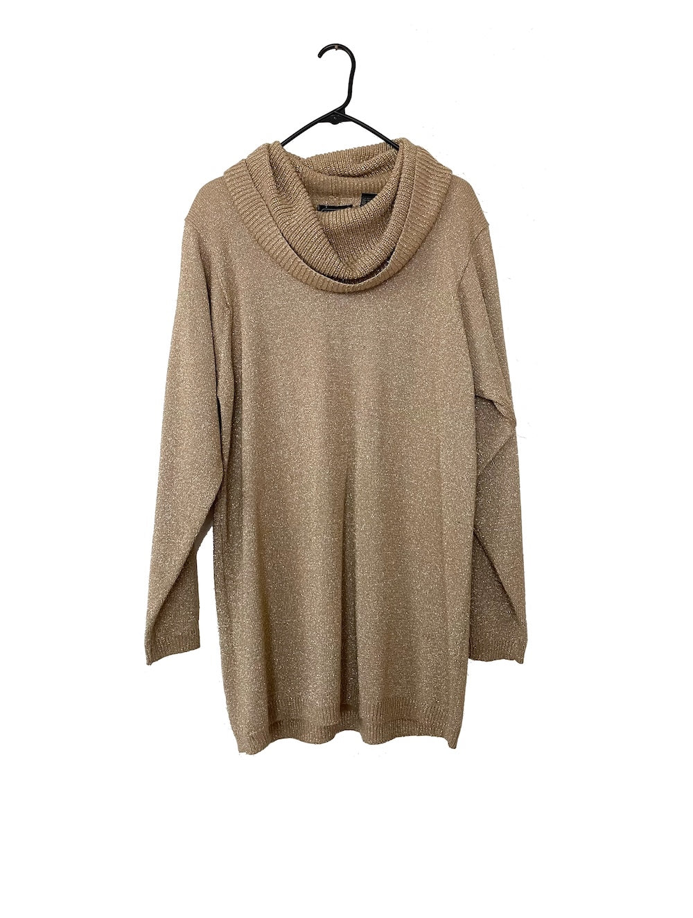 Vintage Metallic Gold Cowl Neck Sweater Dress – Total Recall Vintage