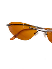 Load image into Gallery viewer, Vintage Y2K Orange Tint Cat Eye Sunglasses Rave Matrix Frameless
