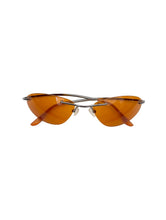 Load image into Gallery viewer, Vintage Y2K Orange Tint Cat Eye Sunglasses Rave Matrix Frameless