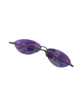 Load image into Gallery viewer, Vintage Y2K Purple and Black Oval Sunglasses