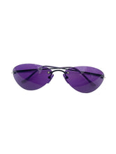 Load image into Gallery viewer, Vintage Y2K Purple and Black Oval Sunglasses