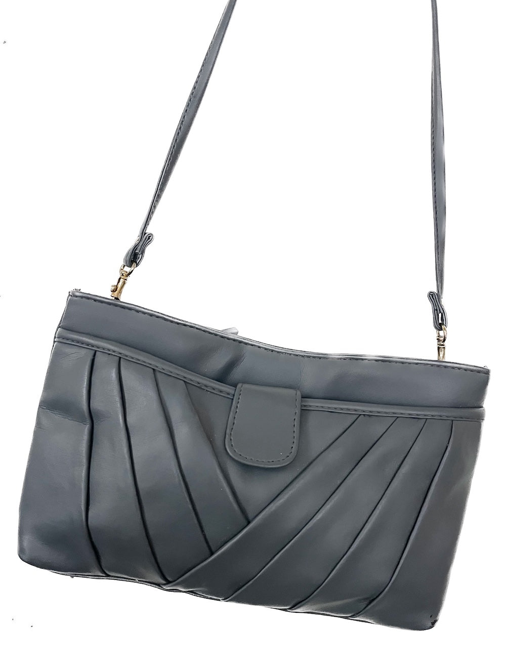 Vintage 80s Faux Leather Grey Shoulder Purse – Total Recall Vintage