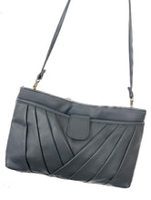 Load image into Gallery viewer, Vintage 80s Faux Leather Grey Shoulder Purse Crossbody Retro