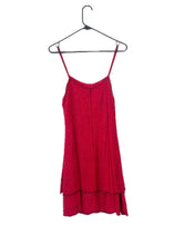 Load image into Gallery viewer, Vintage 80s Silk Ruby Red Beaded Skater Dress