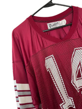 Load image into Gallery viewer, Vintage 80s Maroon Mesh Football Jersey Top Number 14