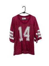 Load image into Gallery viewer, Vintage 80s Maroon Mesh Football Jersey Top Number 14