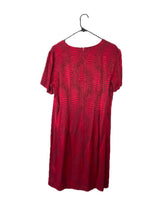 Load image into Gallery viewer, Vintage 90s Shimmery Red Snake Print Shift Dress