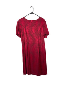 red snakeskin dress Vintage 90s Shimmery Red Snake Print Shift Dress