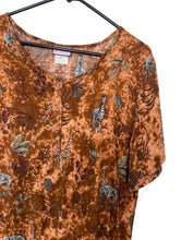 Load image into Gallery viewer, Vintage 90s Brown Safari Print Shirtdress