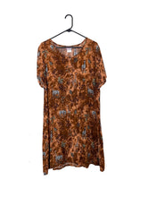 Load image into Gallery viewer, Vintage 90s Brown Safari Print Shirtdress