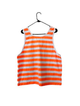 Load image into Gallery viewer, Skate or Die Vintage 90s Orange and White Striped Skater Tank Punk Grunge