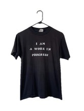 Load image into Gallery viewer, Vintage 80s "I am a work in progress HONEY" Black Tee