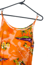 Load image into Gallery viewer, Vintage 90s Orange Tropical Print Mini Sundress Festival Coachella