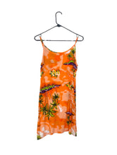 Load image into Gallery viewer, Vintage 90s Orange Tropical Print Mini Sundress Festival Coachella