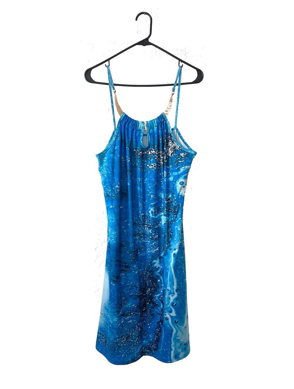 y2k blue dress Vintage Bright Water Print with Metal Collar Detail Zimmermann Super Eight Zimmermann floor-length prom dresses Like New Model Size PICK U.S. SHOE SIZE FROM OPTIONS BELOW:7 Medium Width