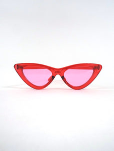 Pink and Red Skinny Cat Eye Sunglasses
