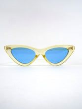 Load image into Gallery viewer, Yellow and Blue Skinny Cat Eye Sunglasses