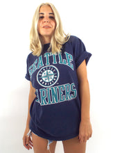 Load image into Gallery viewer, Vintage 90s Faded Blue Seattle Mariners Tee -- Size Small/Medium