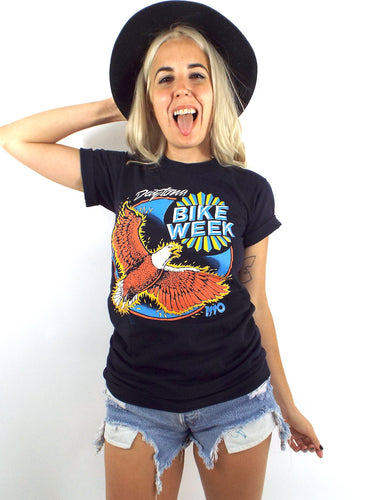 Vintage 90s Daytona Beach Bike Week Eagle Tee