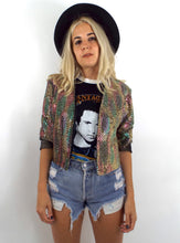 Load image into Gallery viewer, Vintage Rainbow Sequined Open Front Jacket