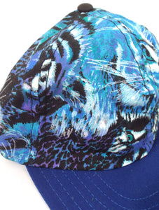 Vintage 90s Blue Animal Print Hat