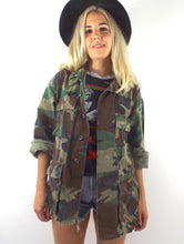 Load image into Gallery viewer, Vintage Oversized Distressed Camouflage Print Army Jacket