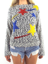 Load image into Gallery viewer, Vintage Grey Slouchy Star Print Sweater