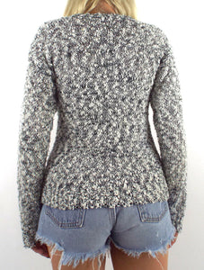 Vintage Grey Slouchy Star Print Sweater