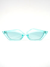 Load image into Gallery viewer, Colorful Square Skinny Cat Eye Sunglasses Teal