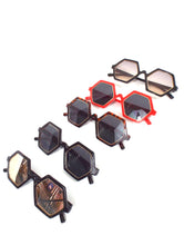 Load image into Gallery viewer, Hex Oversized Gold Detail Hexagonal Sunglasses Retro Mod