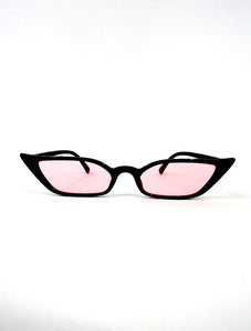 In Living Color Tinted Lense Cat Eye Sunglasses - Baby Pink