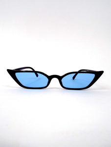 In Living Color Tinted Lense Cat Eye Sunglasses - Blue