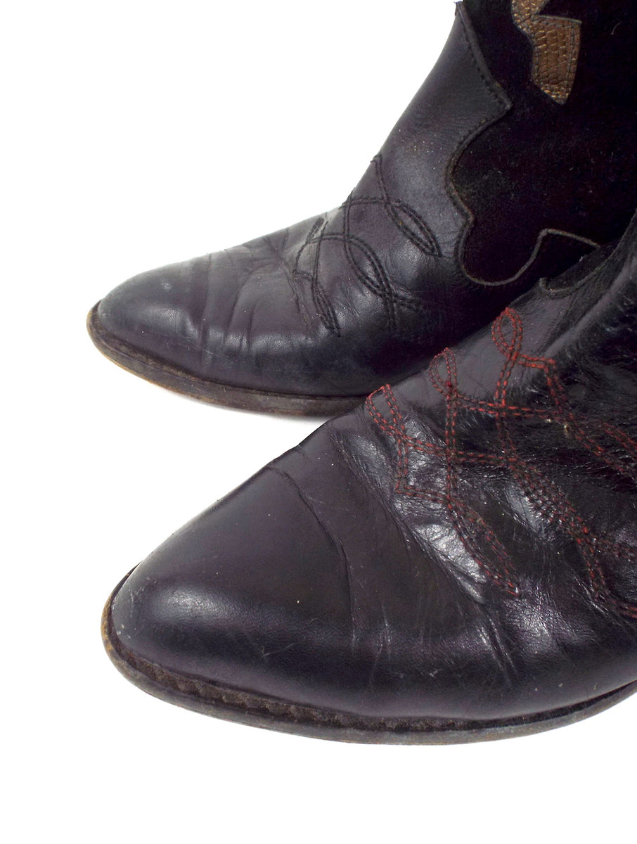 Vintage Metallic Horse Design Cowboy Boots -- Size 7 – Total Recall Vintage