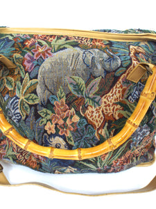 Vintage Large Tapestry Style Safari Wild Animal Print Overnight Bag