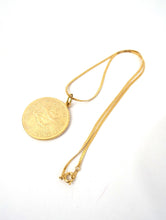 Load image into Gallery viewer, Vintage 70s Faux Gold Zodiac Sign Pendant Necklace - Gemini