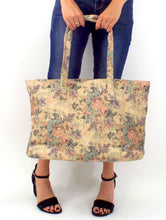 Load image into Gallery viewer, Vintage 90s Large Pastel Floral Print Tapestry-Style Tote Bag