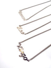 Load image into Gallery viewer, Silver Tone Cursive Zodiac Nameplate Necklace - Cancer, Leo, Virgo
