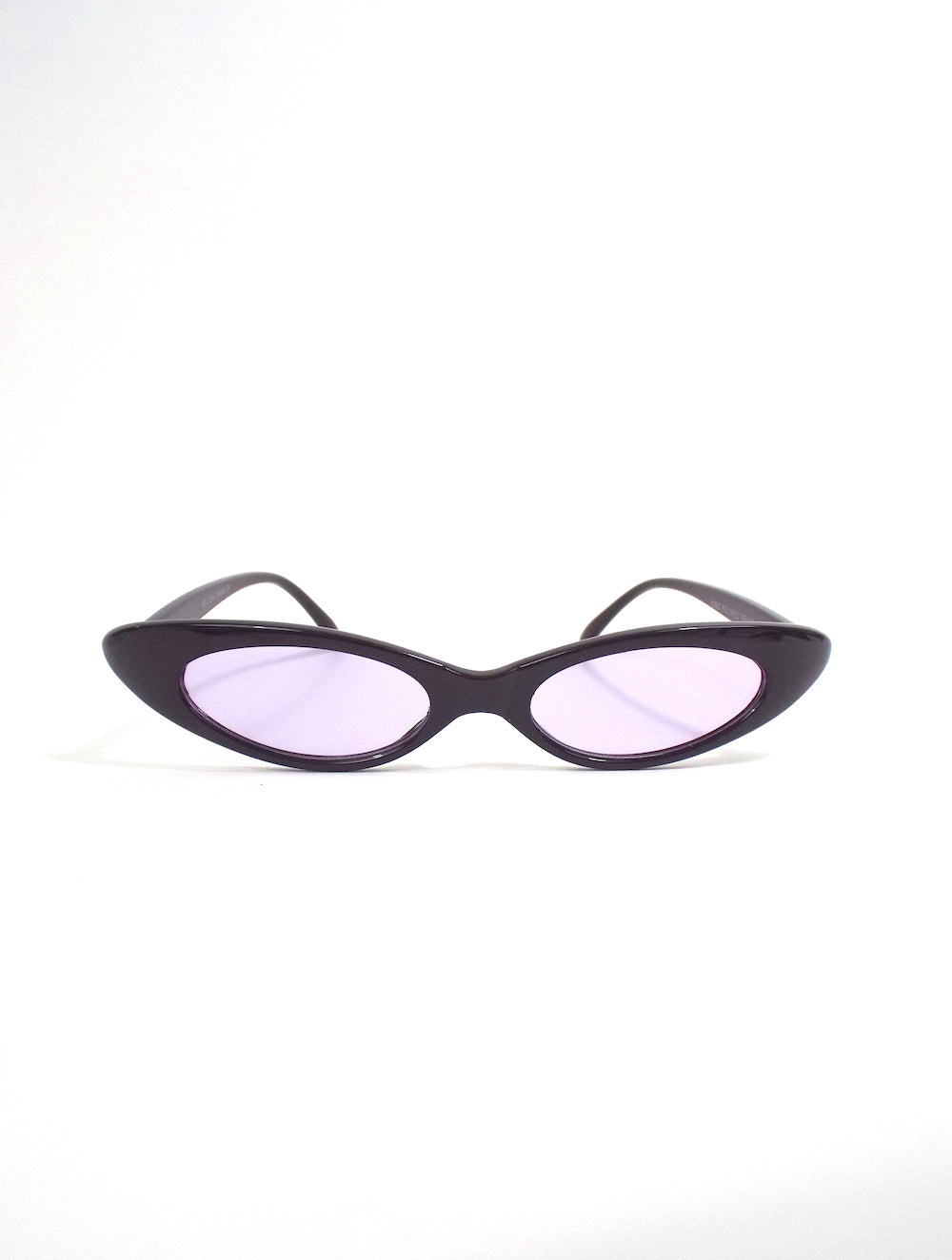 90s Baby Skinny Oval Shaped Sunglasses Purple