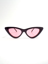 Load image into Gallery viewer, Cruella Skinny Cat Eye Sunglasses Pink Black