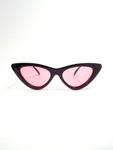 Cruella Skinny Cat Eye Sunglasses Pink Black