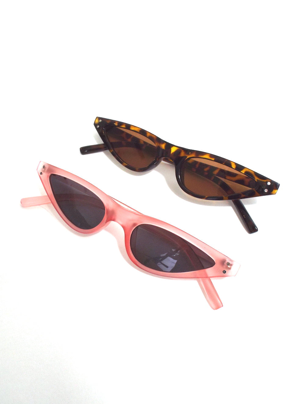 Y2K Translucent Skinny Cat Eye Sunglasses