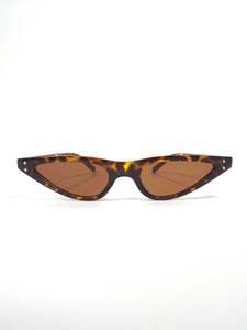 Y2K Translucent Skinny Cat Eye Sunglasses Tortoiseshell