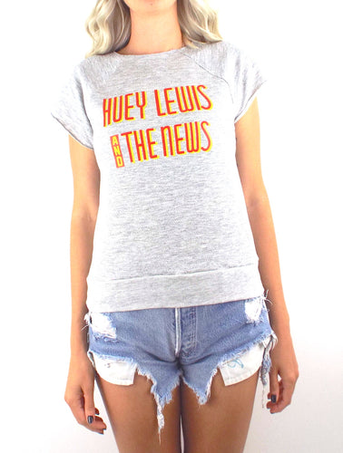 Vintage 80s Huey Lewis and the News Grey Sleeveless Sweatshirt - Size Small