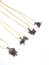 Load image into Gallery viewer, Vintage 70s Faux Gold and Bronze Zodiac Charm Necklace - Scorpio, Taurus, Aquarius, Virgo